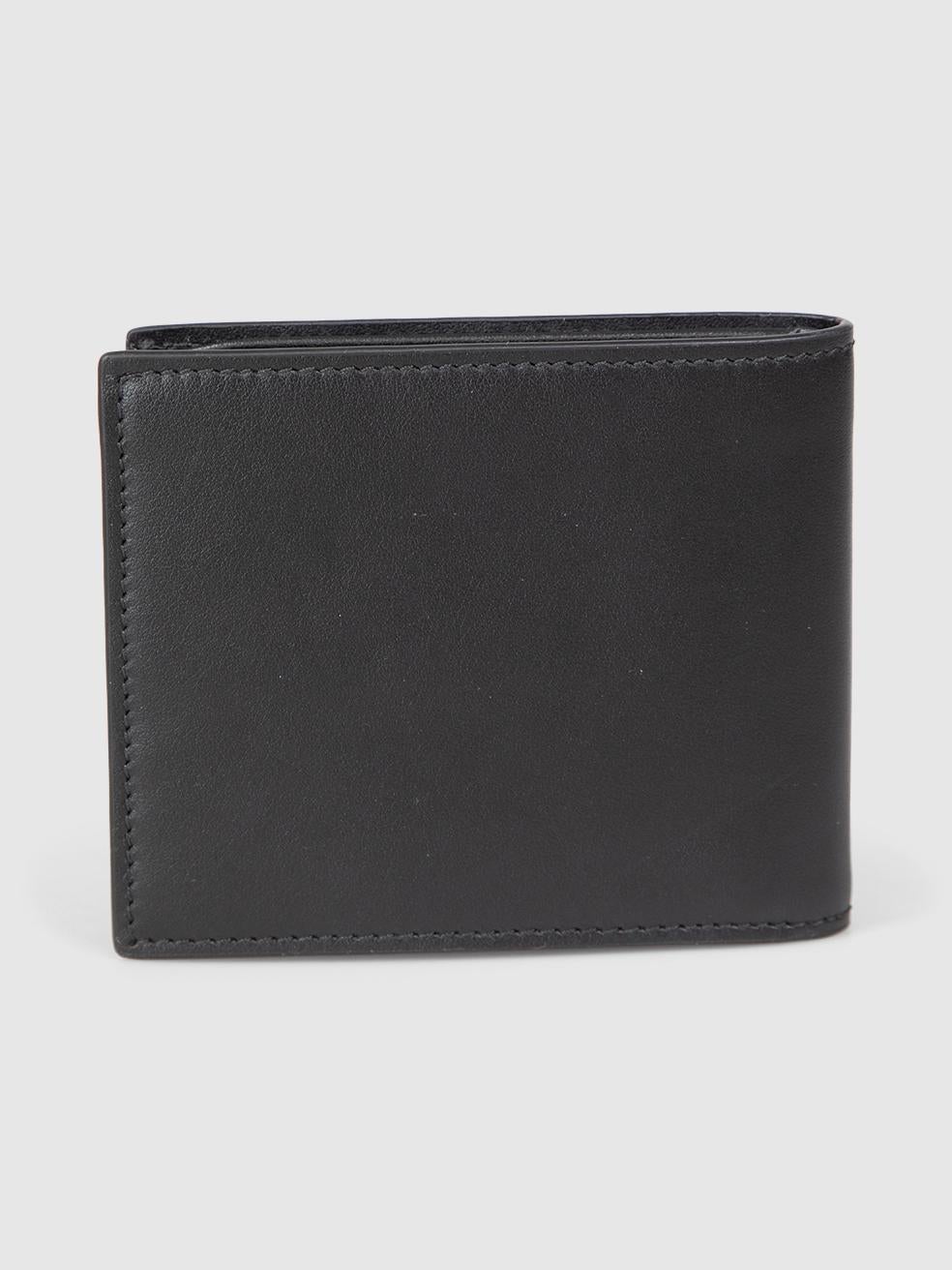 Nero Portafoglio Bifold Logo Stamp di Gucci in pelle nera