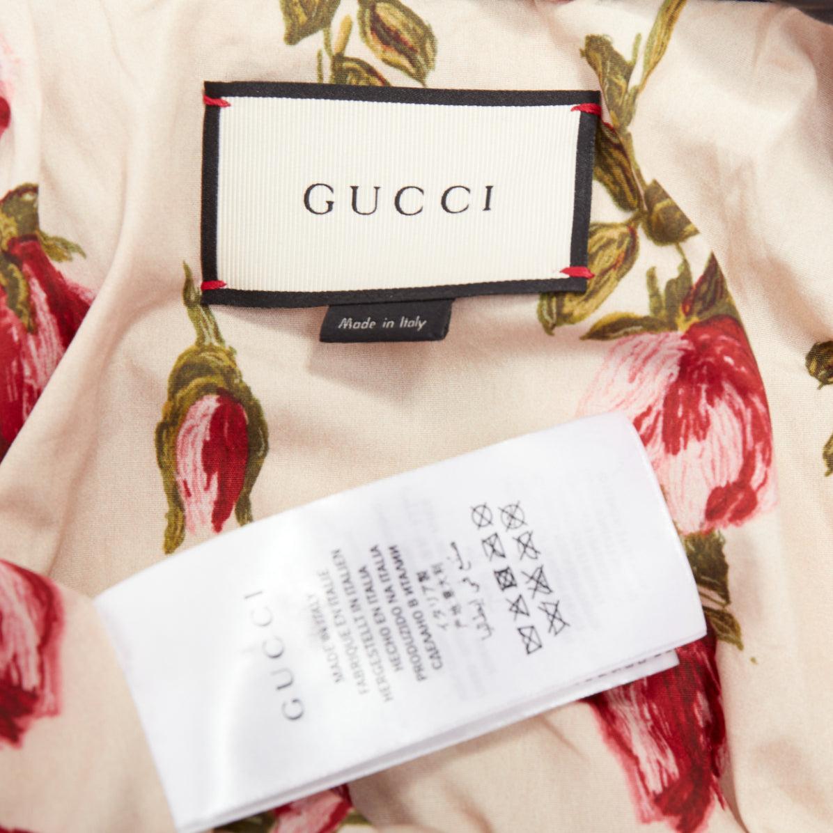 Cazadora biker GUCCI de cuero negro con apliques de mariposa de pájaro y tachuelas IT38 XS en venta 4