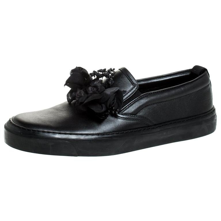 gucci black slip on sneaker