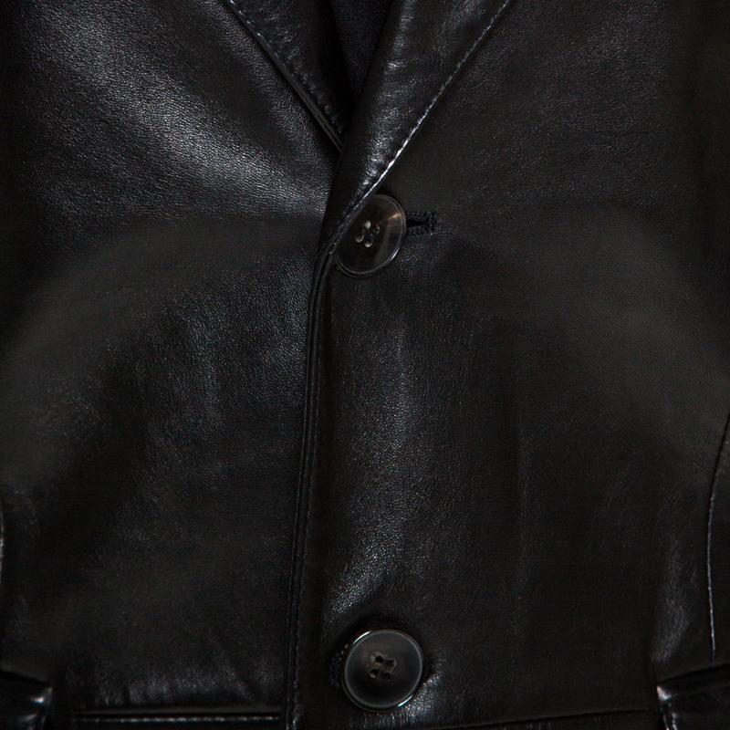 Gucci Black Leather Blazer M For Sale at 1stDibs | gucci leather blazer