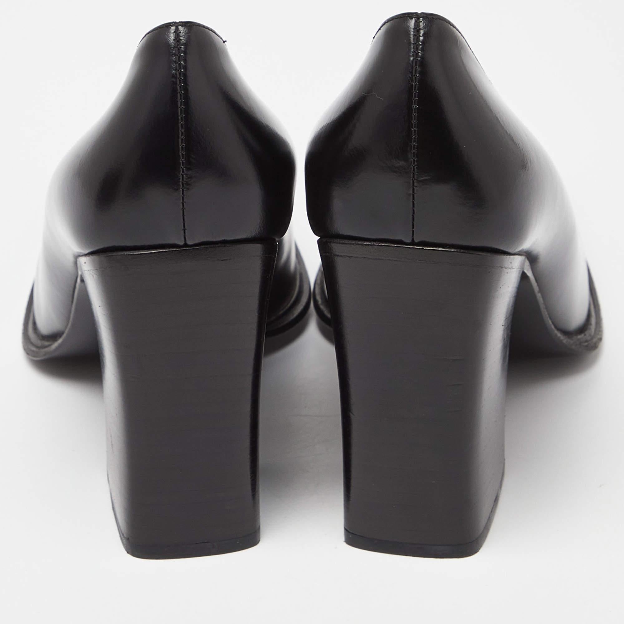De las mujeres Bombas de tacón bloque de cuero negro Gucci talla 39.5 en venta