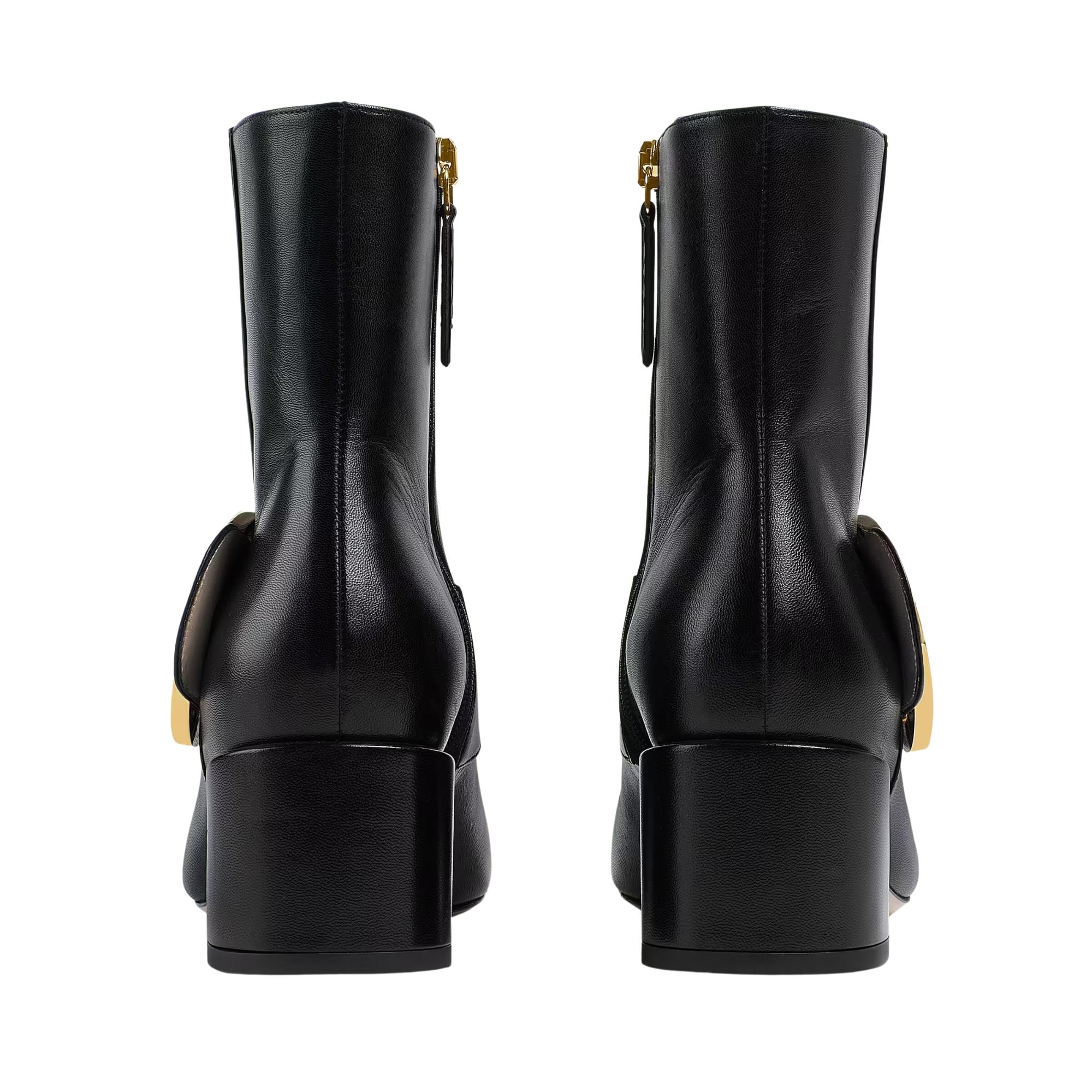 Gucci Black Leather Blondie Ankle Boot (EU 39 US 8) In Excellent Condition For Sale In Montreal, Quebec