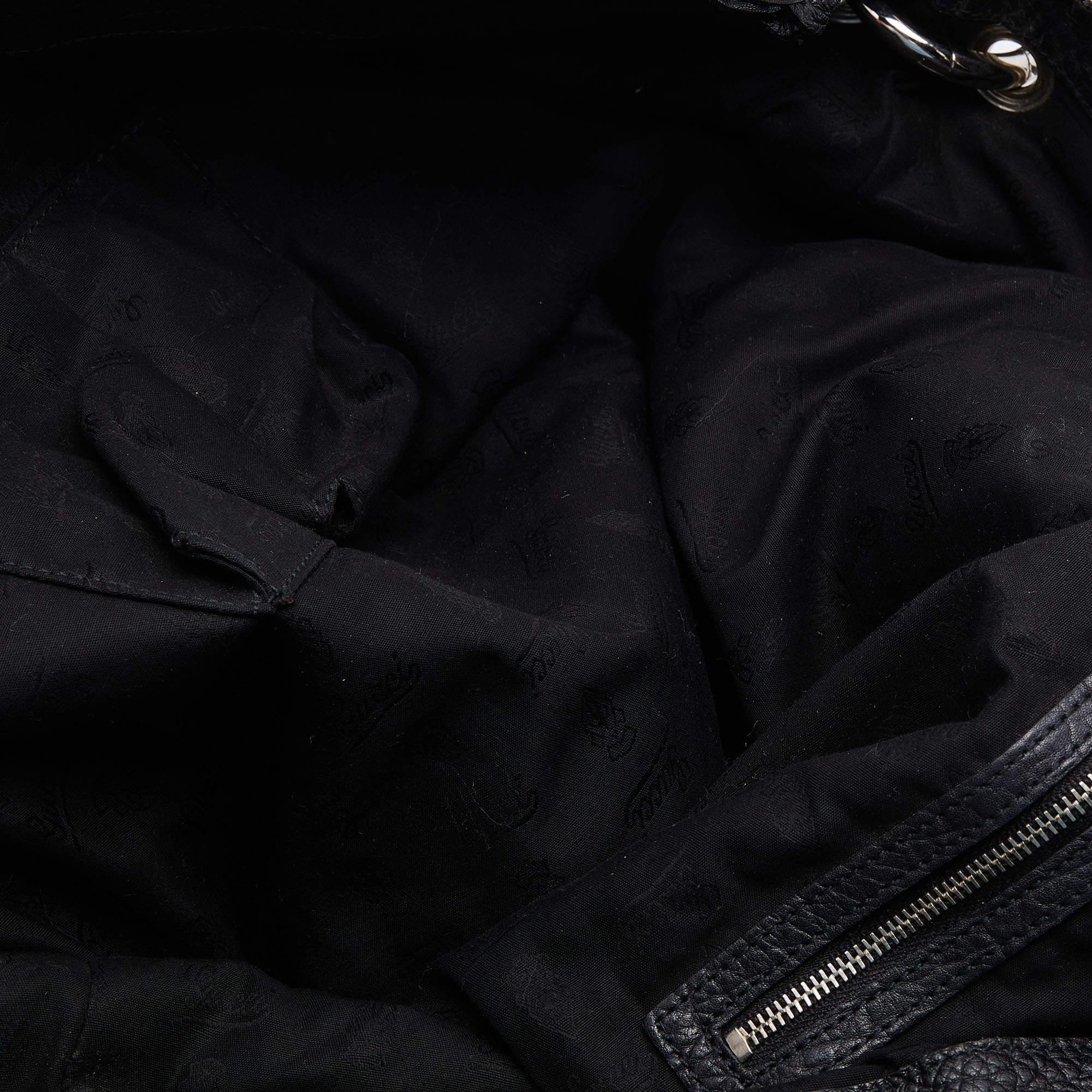 Gucci Black Leather Braided Handle Satchel 3