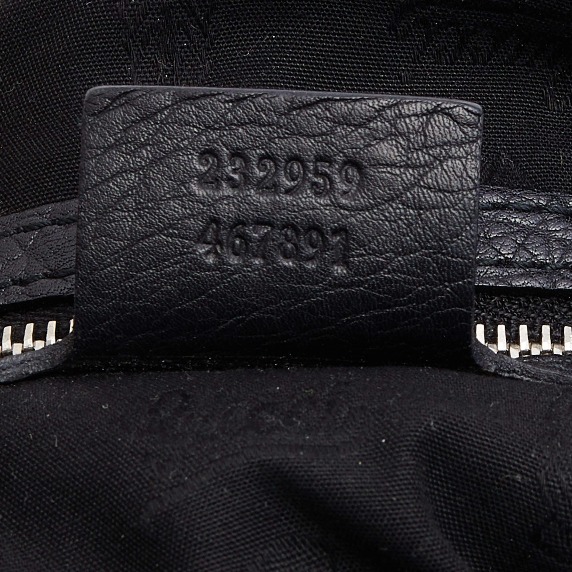 Gucci Black Leather Braided Handle Satchel 4