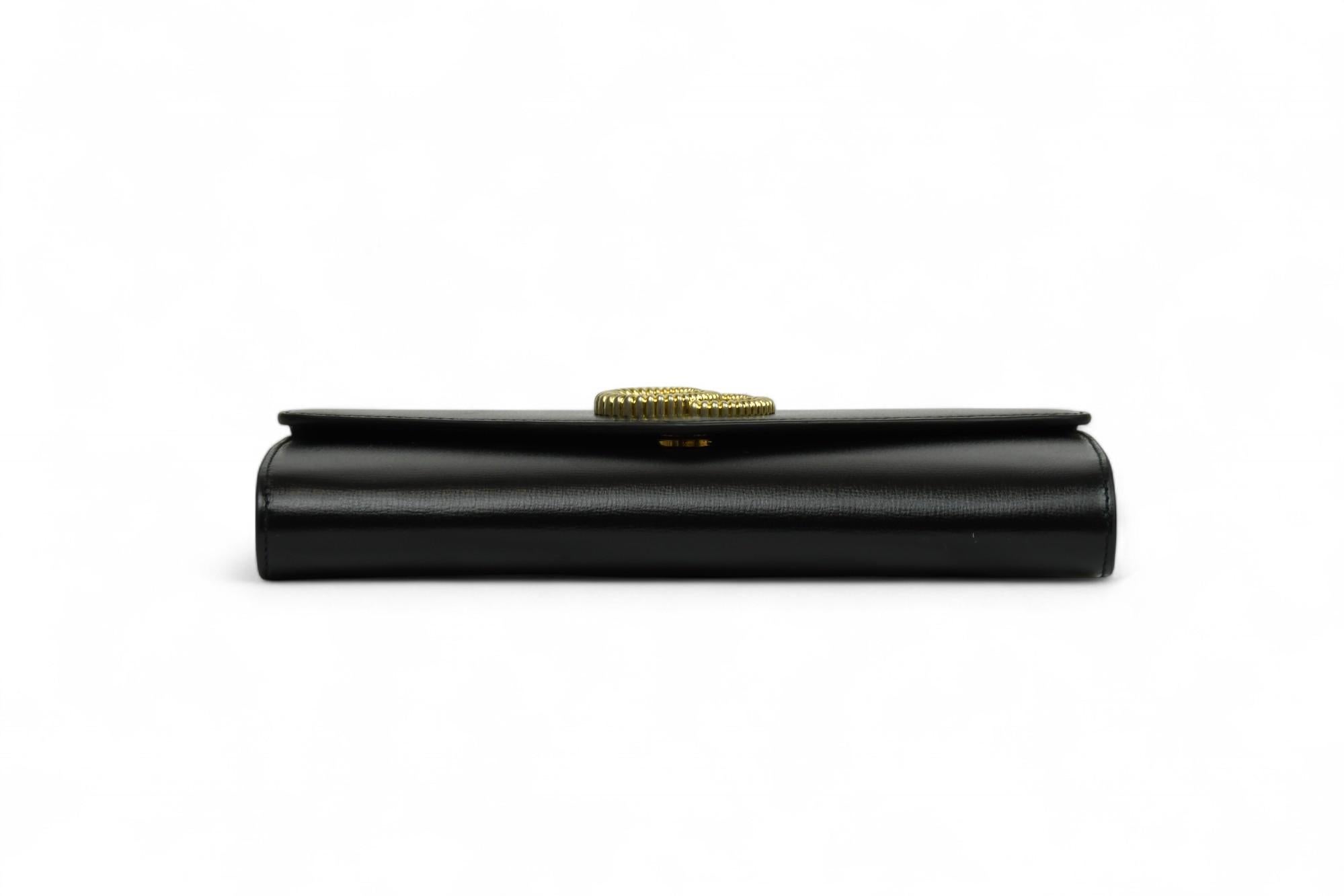 Gucci Clutch Broadway GG in pelle nera in vendita 1