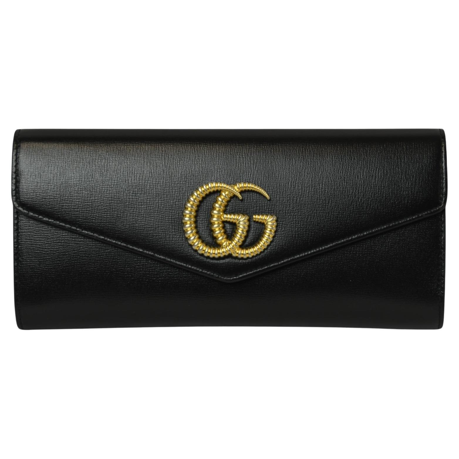 Gucci Clutch Broadway GG in pelle nera in vendita