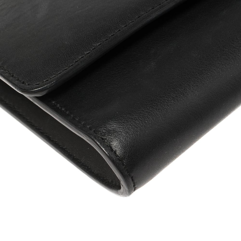 Gucci Black Leather Broadway GG Crystal Closure Clutch 6