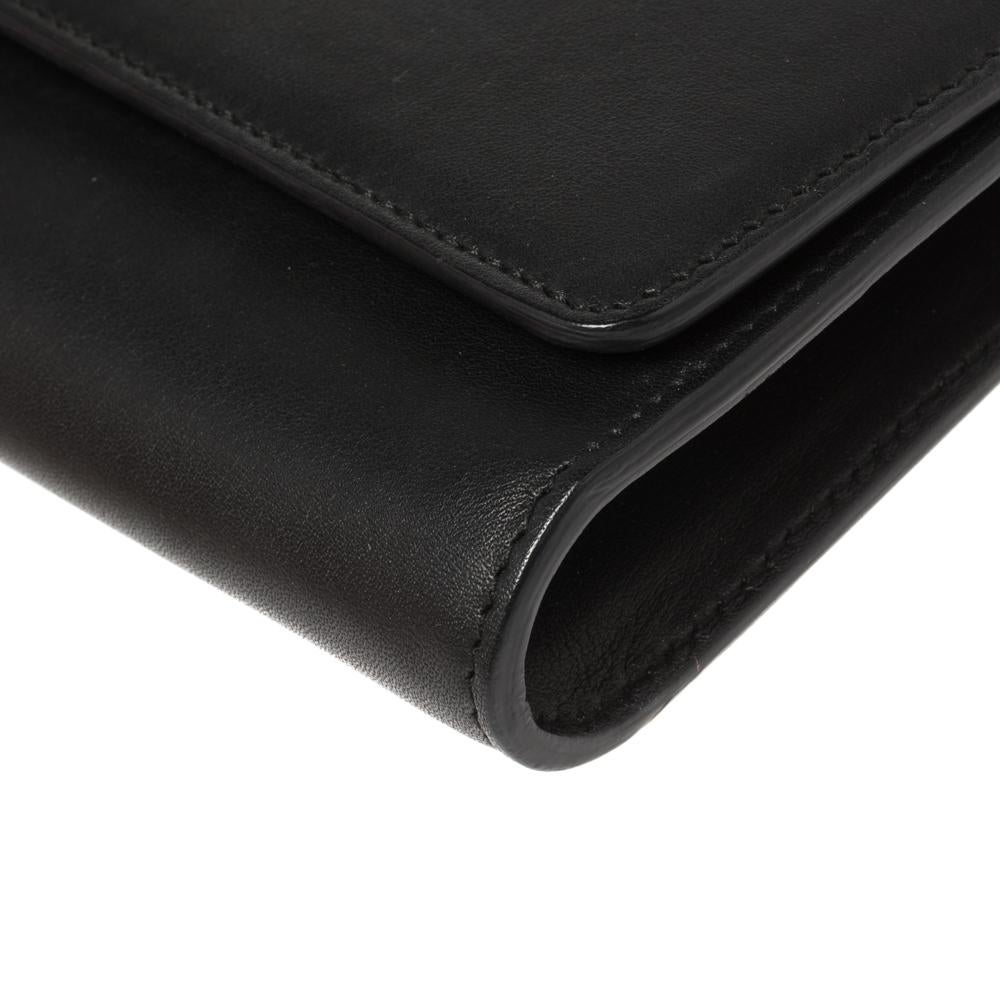 Gucci Black Leather Broadway GG Crystal Closure Clutch 5