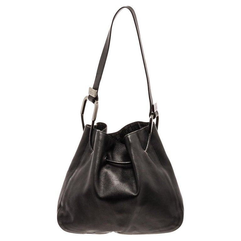 Gucci Black Leather Bucket Bag at 1stDibs