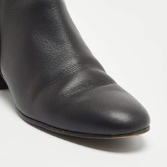 Gucci Black Leather Buckle Detail Ankle Booties