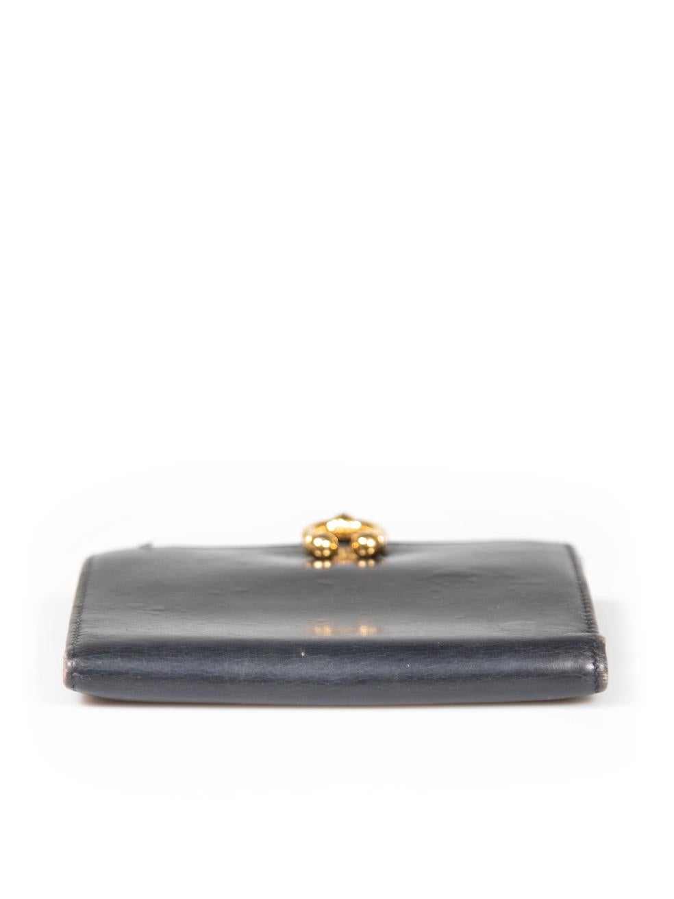 Women's Gucci Black Leather Buckle Detail Bifold Wallet