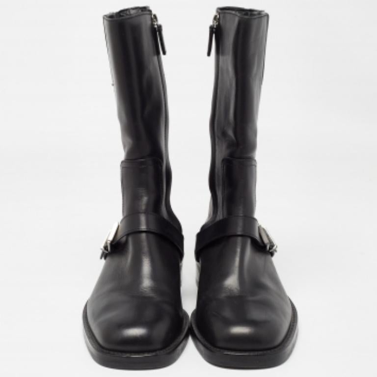 Gucci Botas de piel negra con detalle de hebilla Tamaño 35.5 Negro en venta