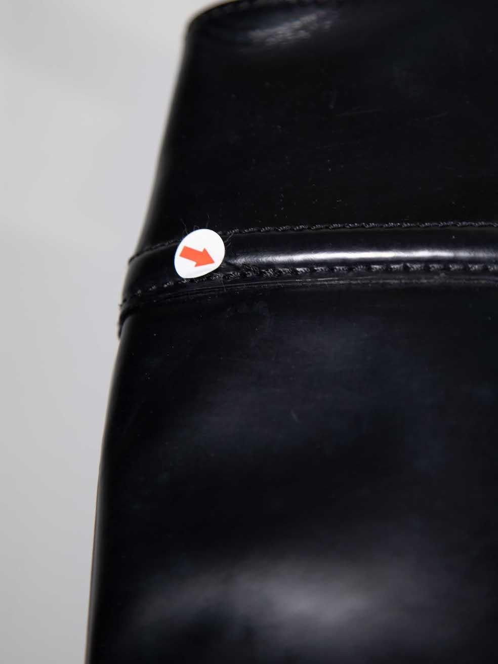 Gucci Black Leather Buckle Detail Platform Boots Size US 7.5 For Sale 4