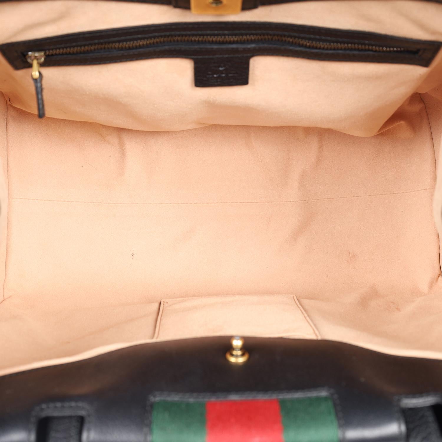 GUCCI Black Leather Butterfly Linea Totem Handbag For Sale 7