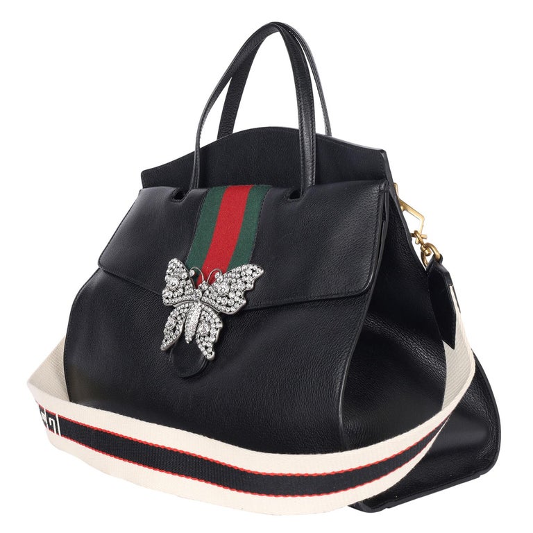 Bolso GUCCI Linea Totem Mariposa Cuero Negro