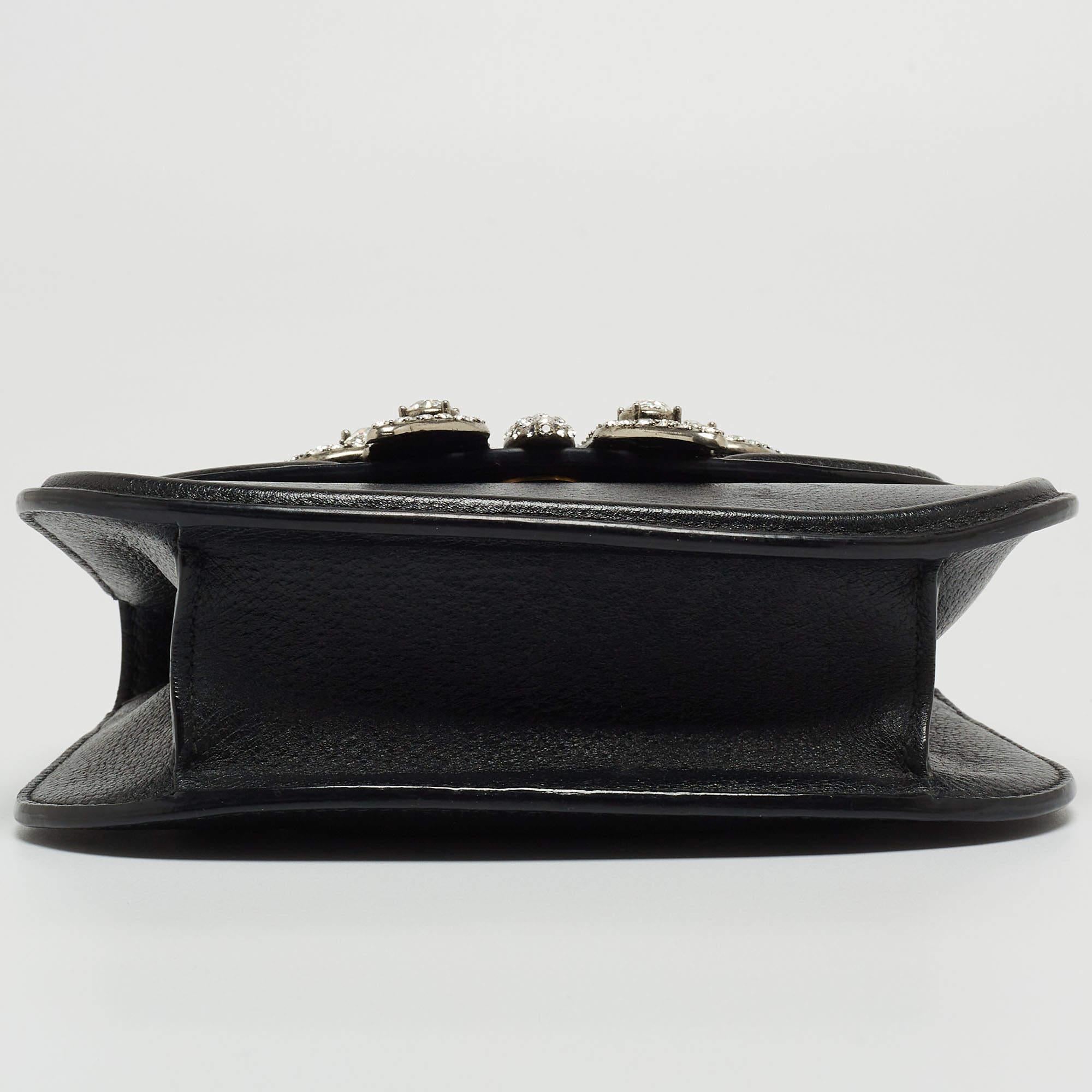 Gucci Black Leather Butterfly Linea Totem Shoulder Bag 1