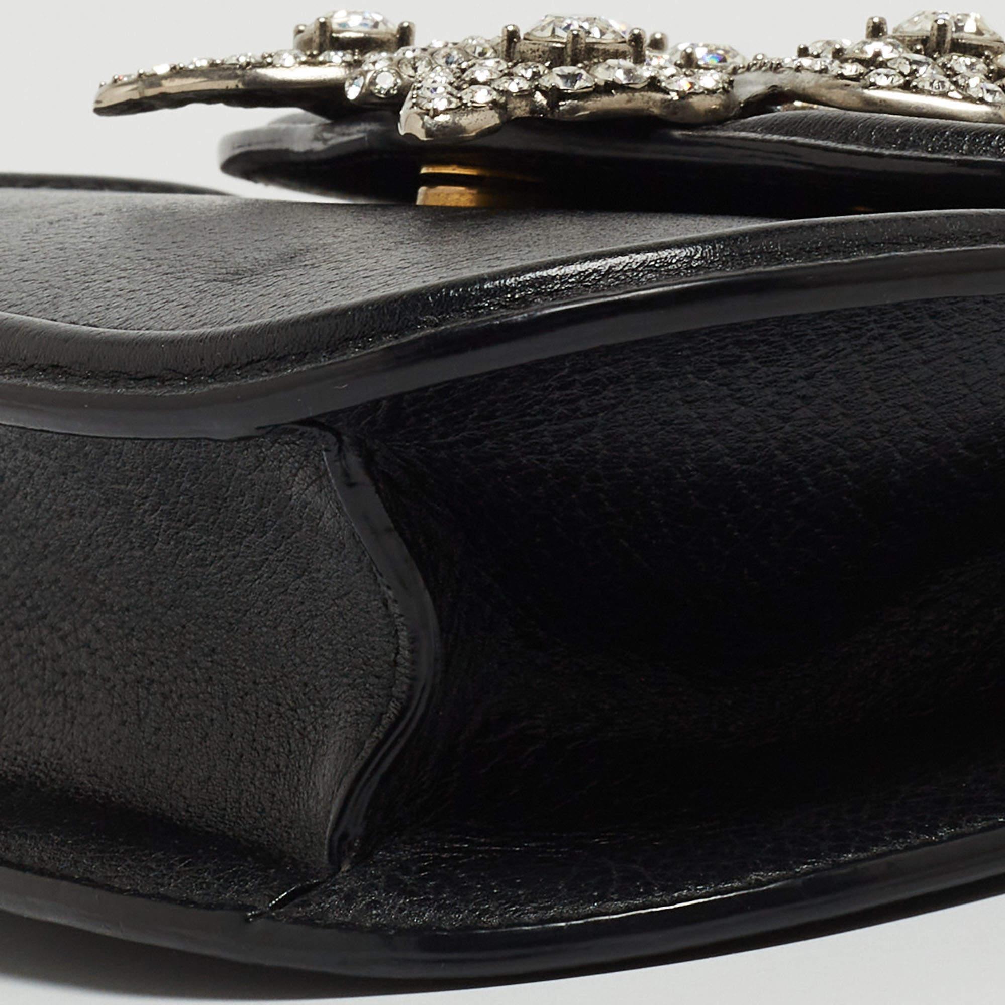 Gucci Black Leather Butterfly Linea Totem Shoulder Bag 3