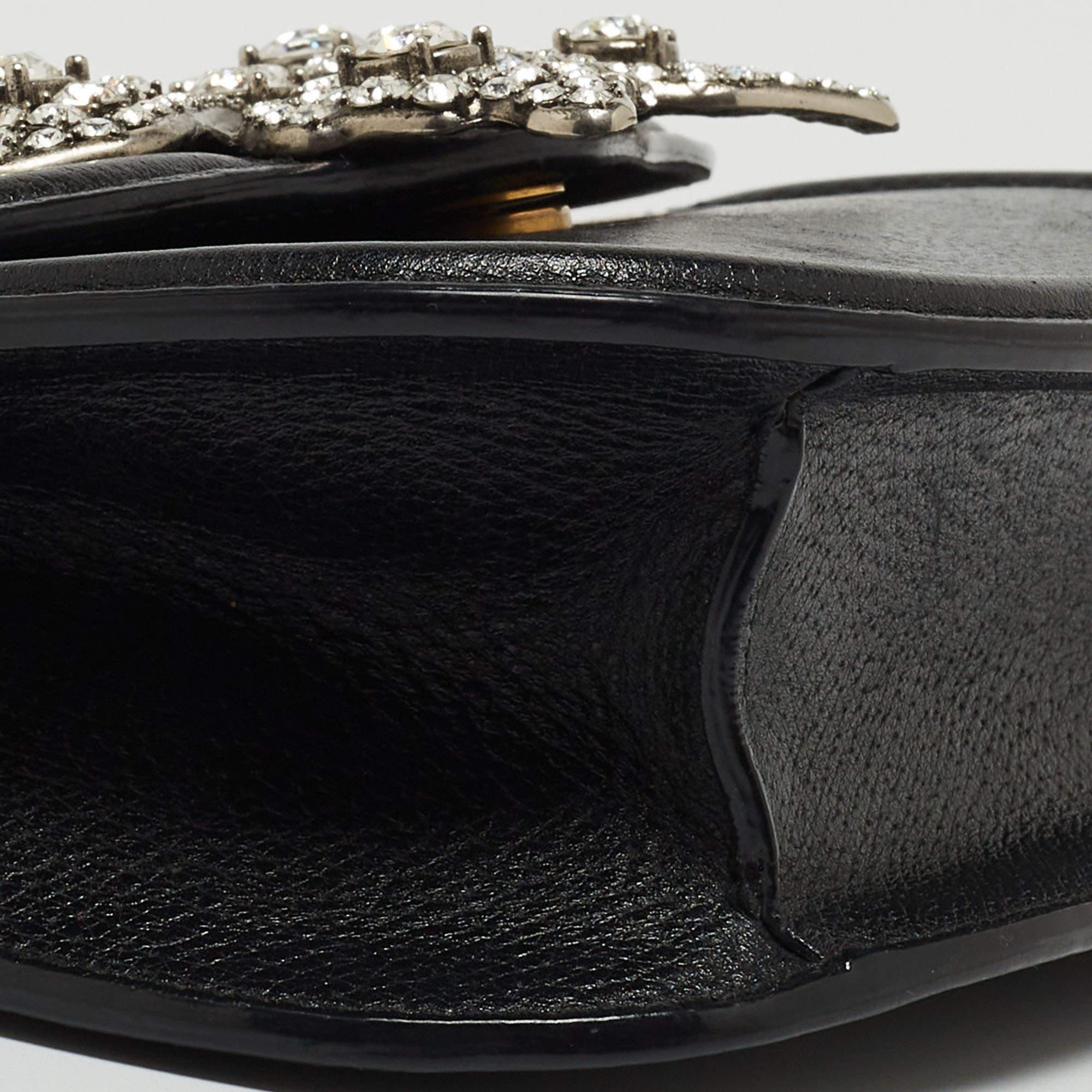 Gucci Black Leather Butterfly Linea Totem Shoulder Bag 5