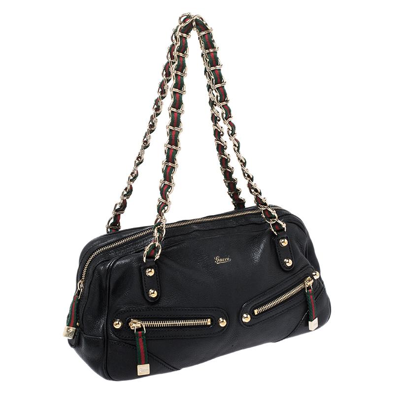 Gucci - Sac bowling Capri en cuir noir Bon état à Dubai, Al Qouz 2