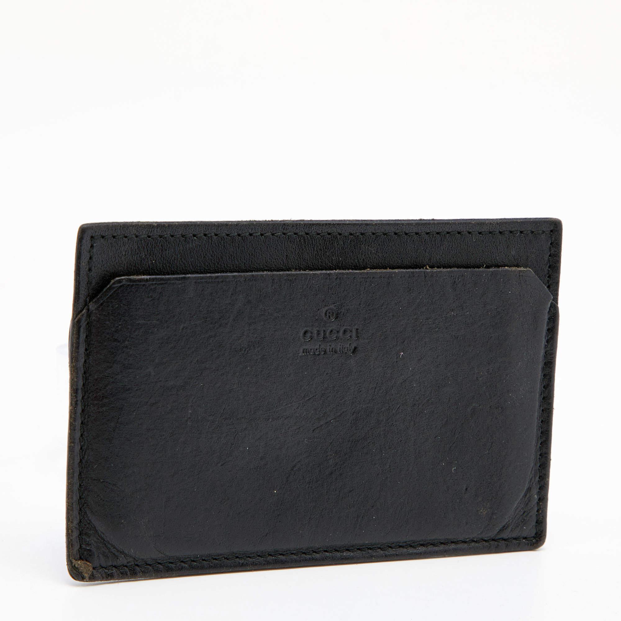 Gucci Black Leather Card Holder In Fair Condition In Dubai, Al Qouz 2