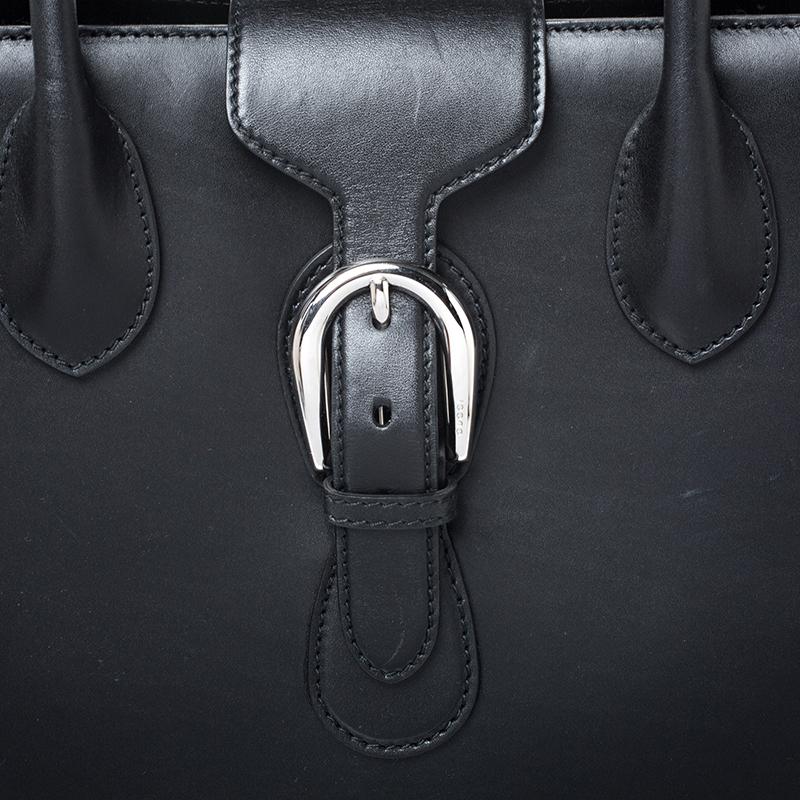 Men's Gucci Black Leather Carry On Buckle Weekender Bag