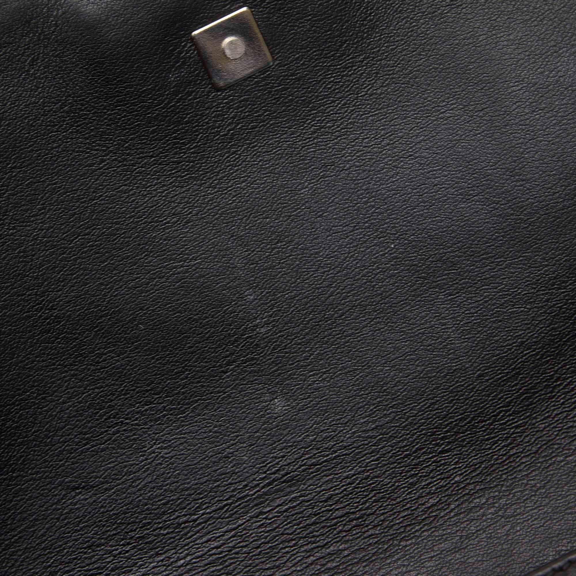 Gucci Black Leather Chain Baguette 4
