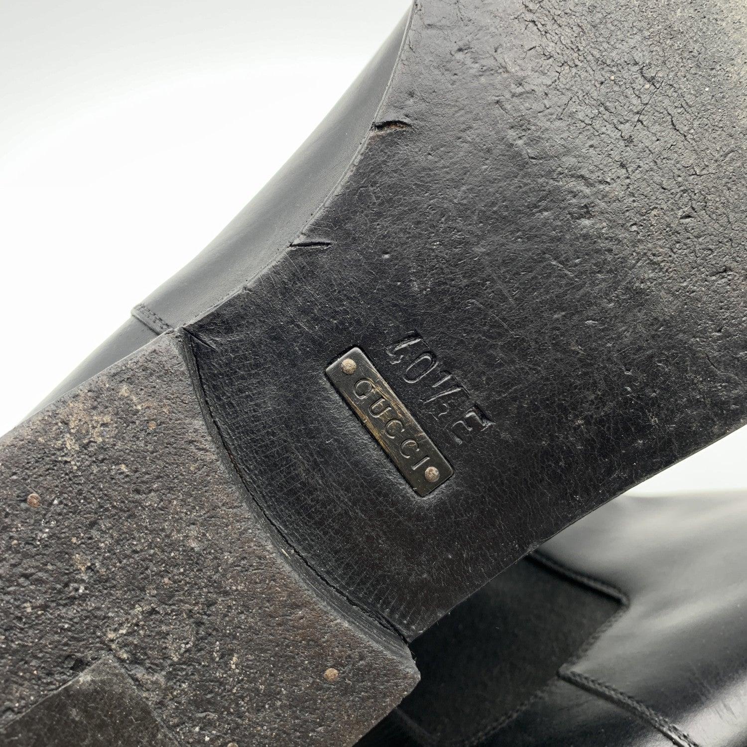 Gucci Black Leather Cheals Boots Men Shoes Size 40.5 1