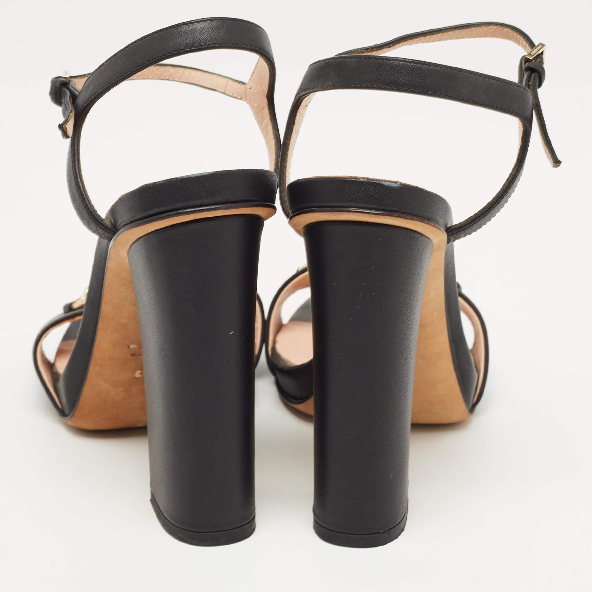 leather mid-heel sandal gucci