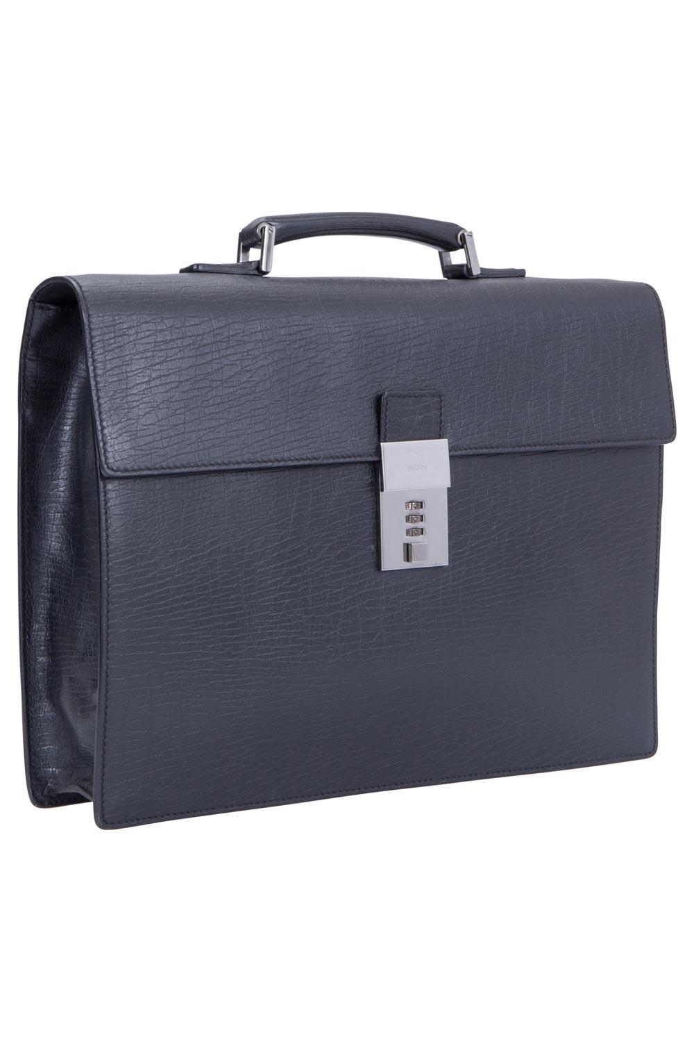 Gucci Black Leather Code Lock Briefcase 2