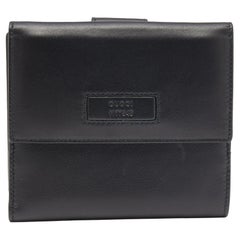 Gucci Black Leather Compact Wallet