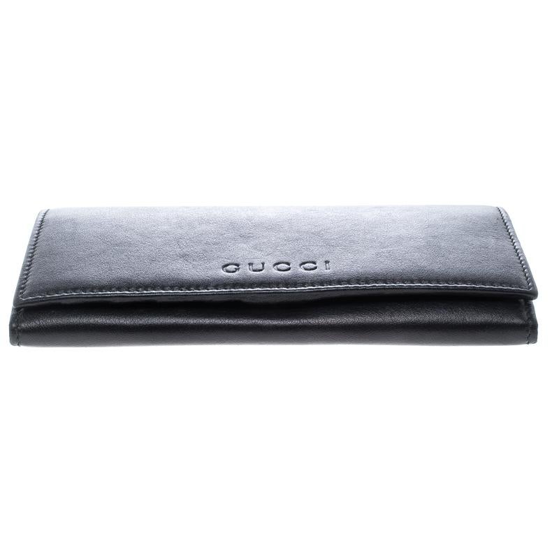 Gucci Black Leather Continental Wallet 2