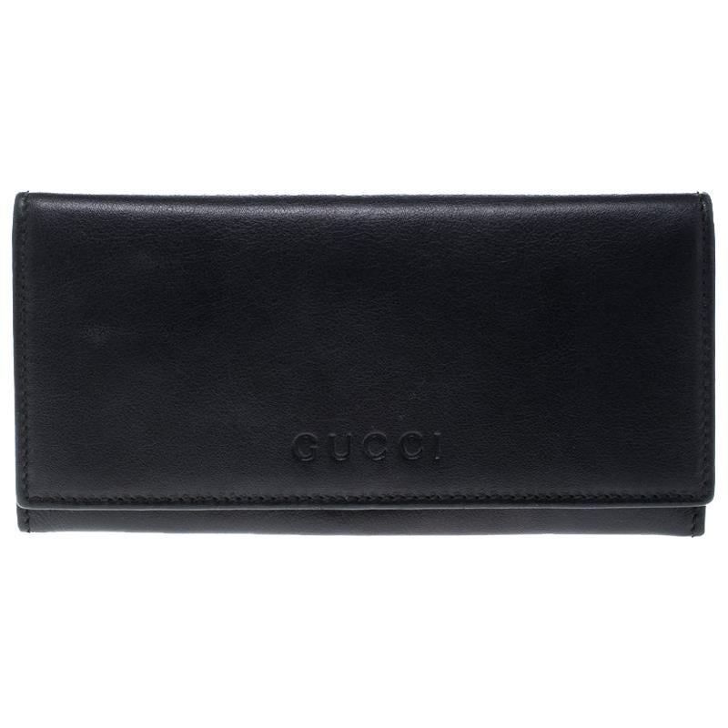 Gucci Black Leather Continental Wallet
