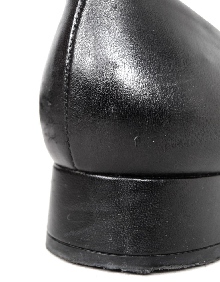 Gucci Black Leather/Crystal Embellished Logo GG Heels Sz 38.5 For Sale ...