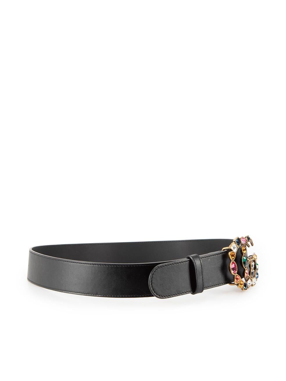 CONDITION is Very good. Hardly any visible wear to belt is evident on this used Gucci designer resale item.



Details


Black

Leather

Belt

Multicolour crystal 'GG' buckle



 

Made in Italy 

 

Composition

EXTERIOR: Leather



Size &