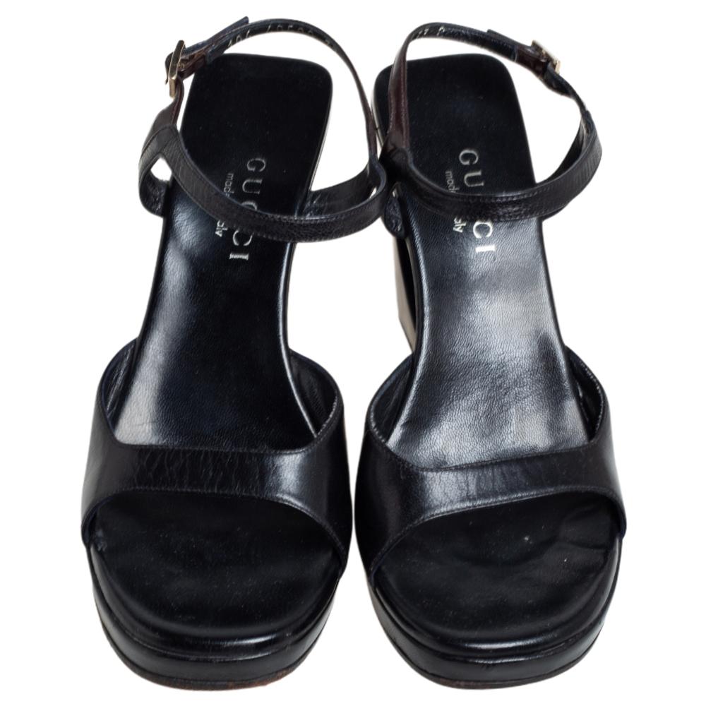 gucci black wedge sandal