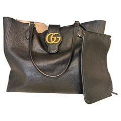 Gucci Black Leather Dahlia Tote Bag