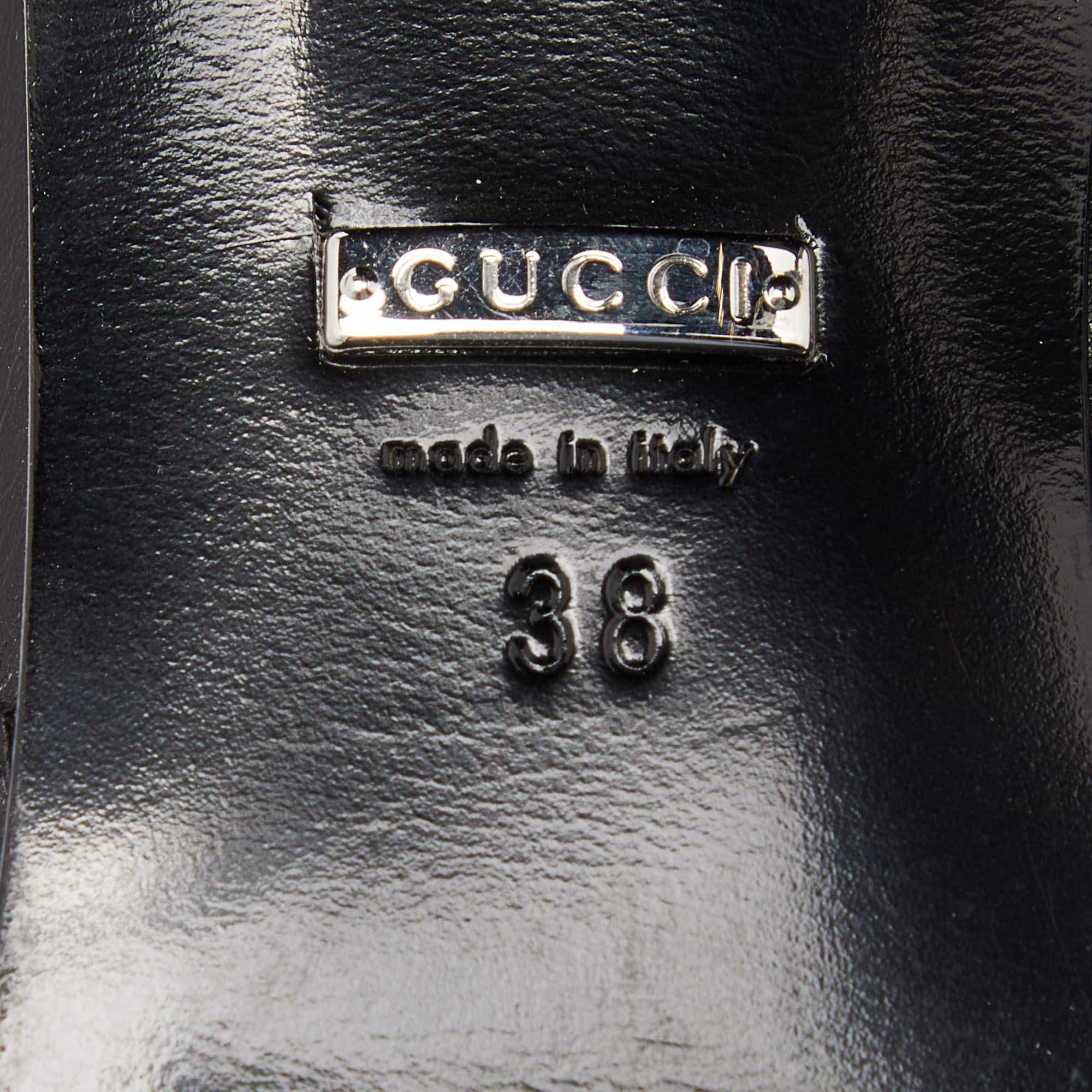 Gucci Black Leather Dionysus Elizabeth Calf Boots Size 38 5