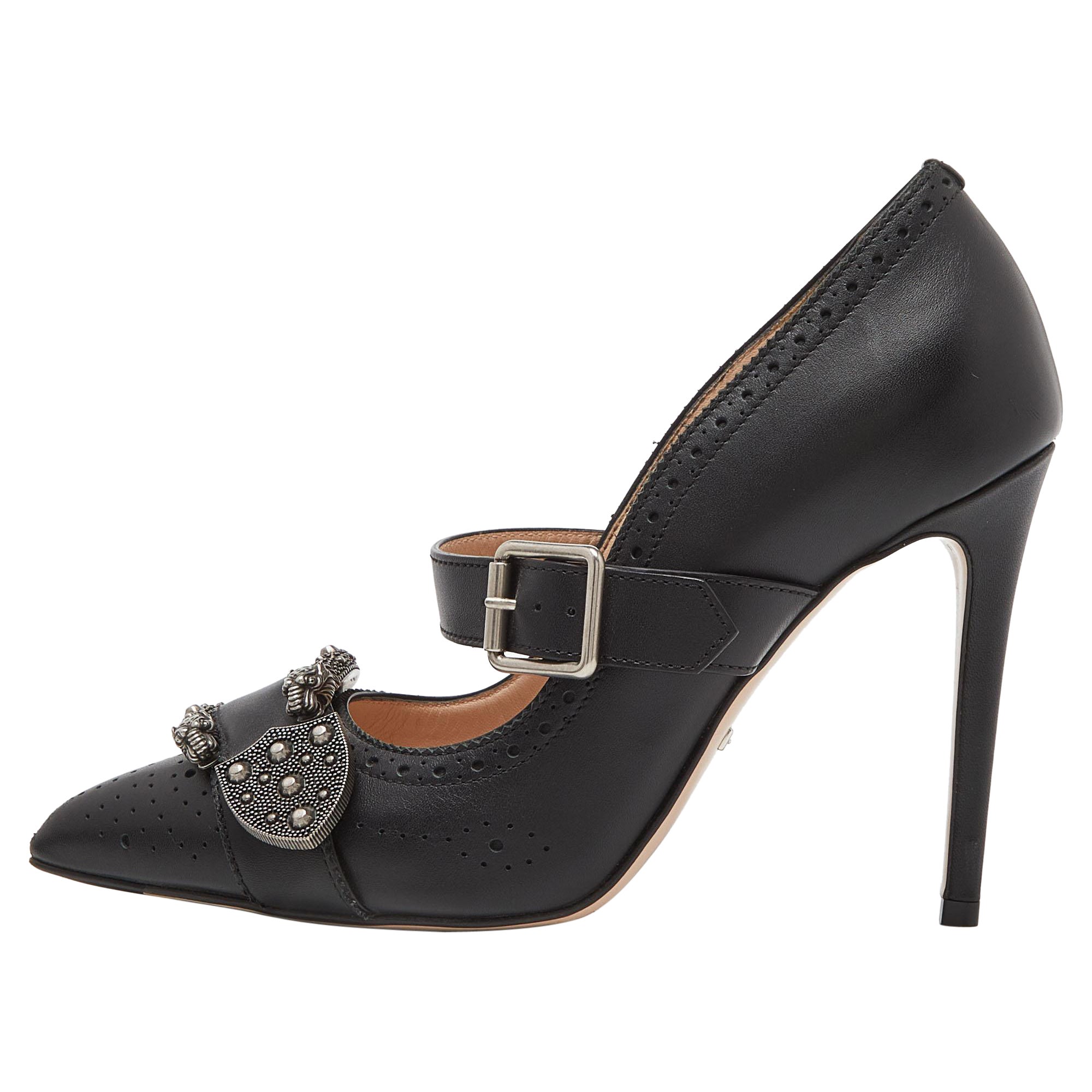 Gucci Black Leather Dionysus Pumps Size 37