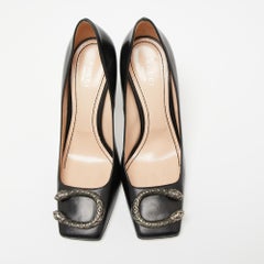 Gucci Black Leather Dionysus Pumps Size 38
