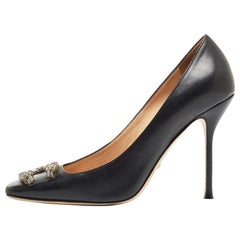 Gucci Black Leather Dionysus Pumps Size 40