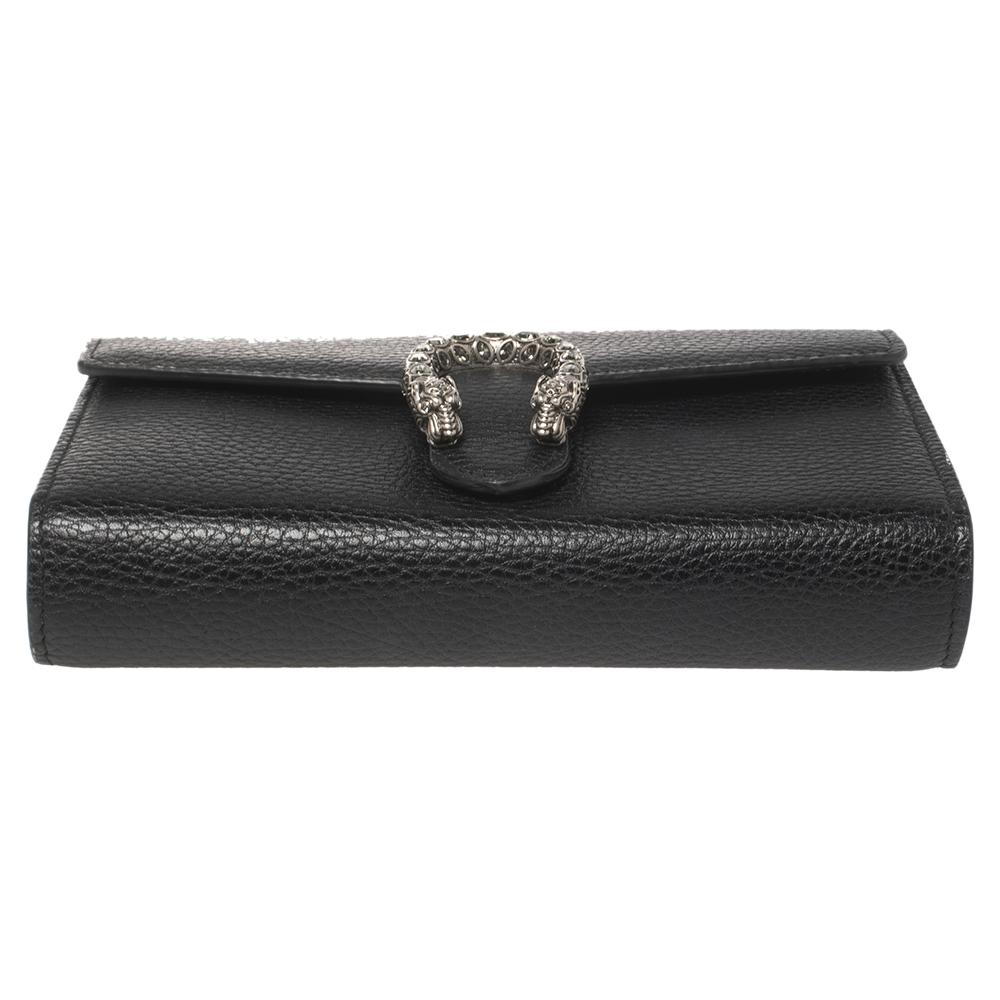 Women's Gucci Black Leather Dionysus Wallet On Chain