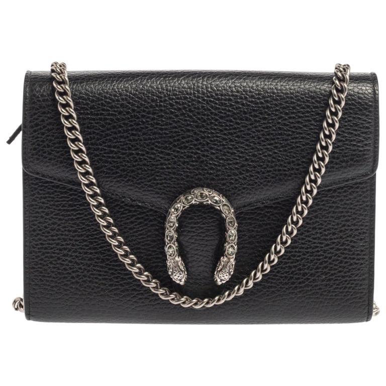 gucci dionysus black leather