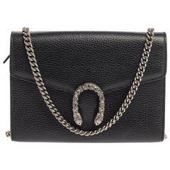 Gucci Black Leather Dionysus Wallet On Chain