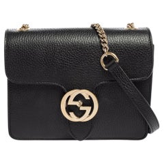 Gucci Interlocking Chain Crossbody Bag (Outlet) Leather Small Neutral  2257841
