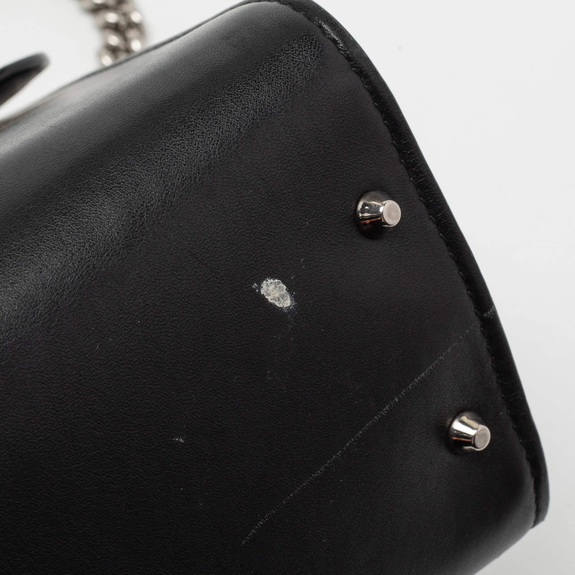 Gucci Black Leather Dollar Interlocking G Shoulder Bag 8