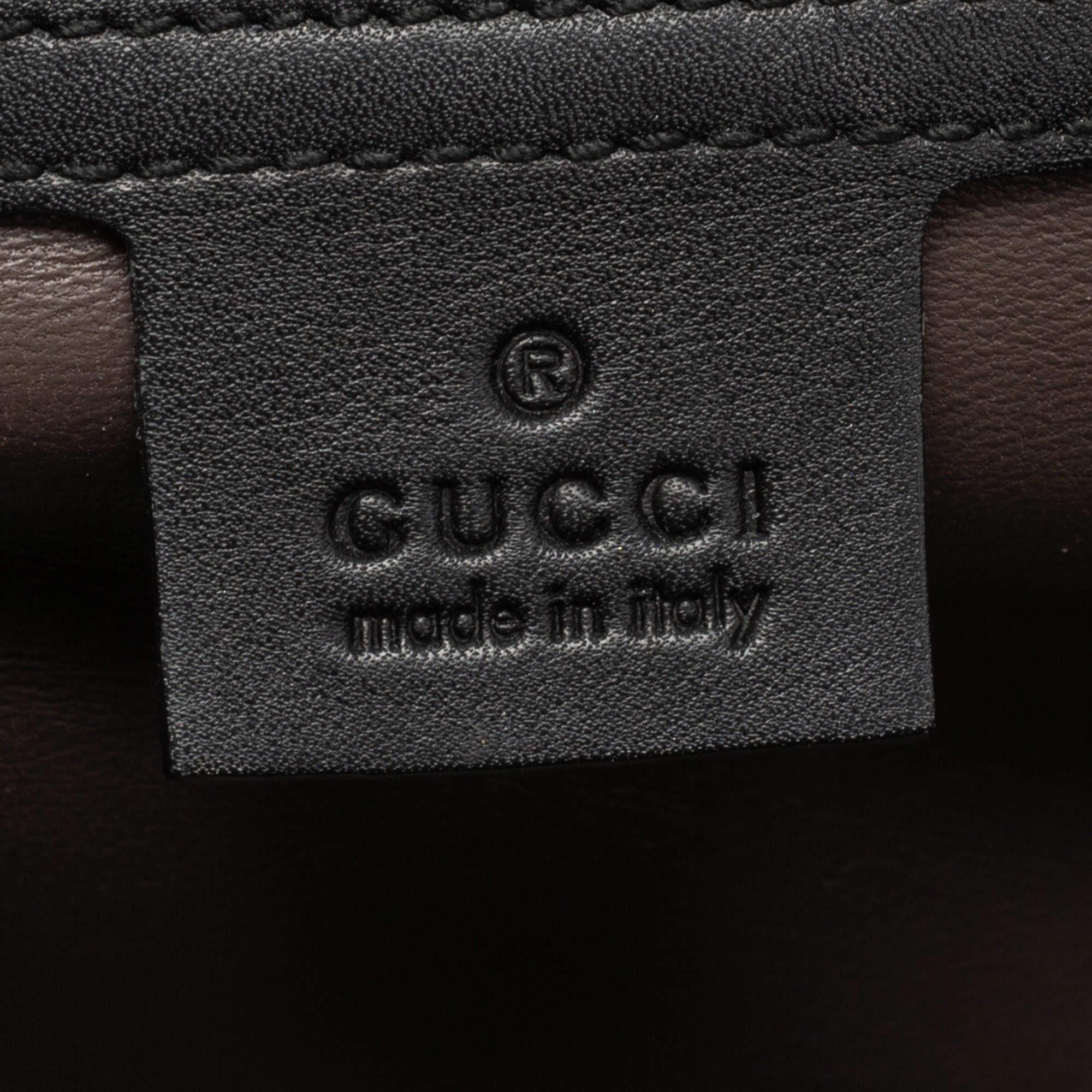 Gucci Black Leather Dollar Interlocking G Shoulder Bag 2