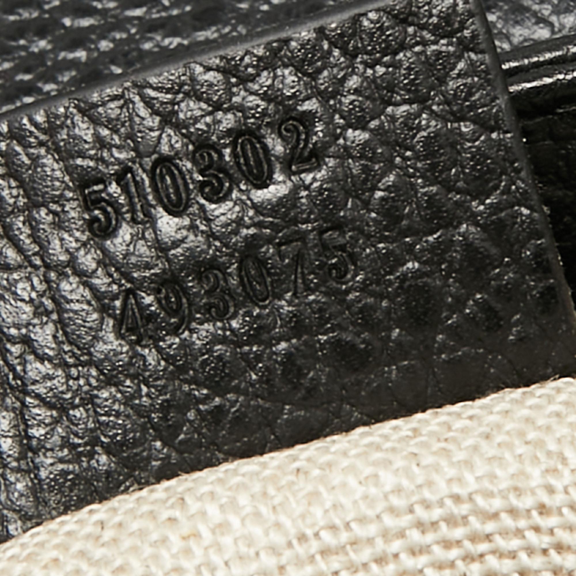 Gucci Black Leather Dollar Interlocking G Top Handle Bag 8