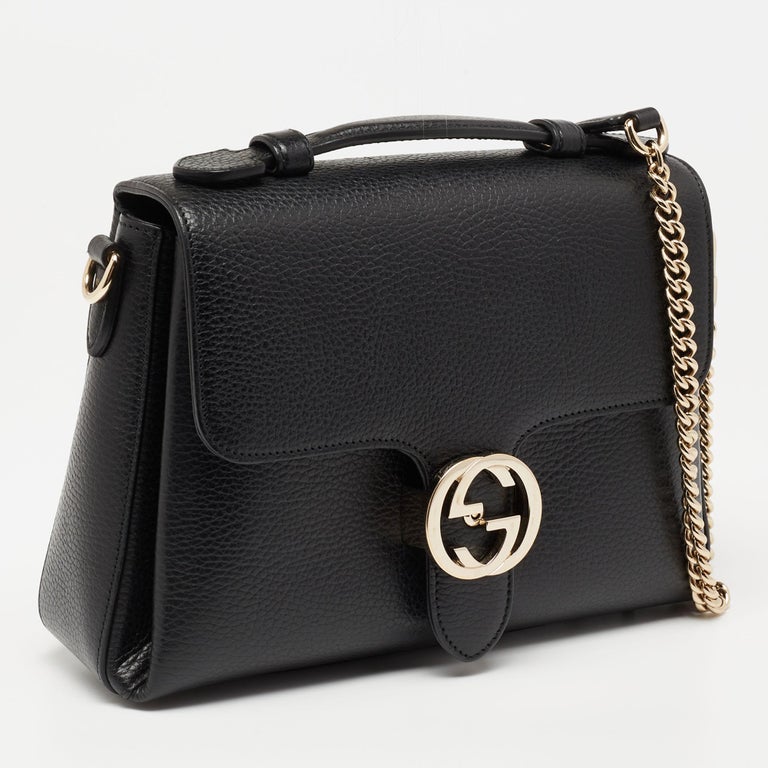 Gucci Tasche aus schwarzem Leder mit ineinandergreifendem G-Top-Griff bei  1stDibs | gucci handtasche schwarz, gucci tasche schwarz silber, schwarze  gucci tasche