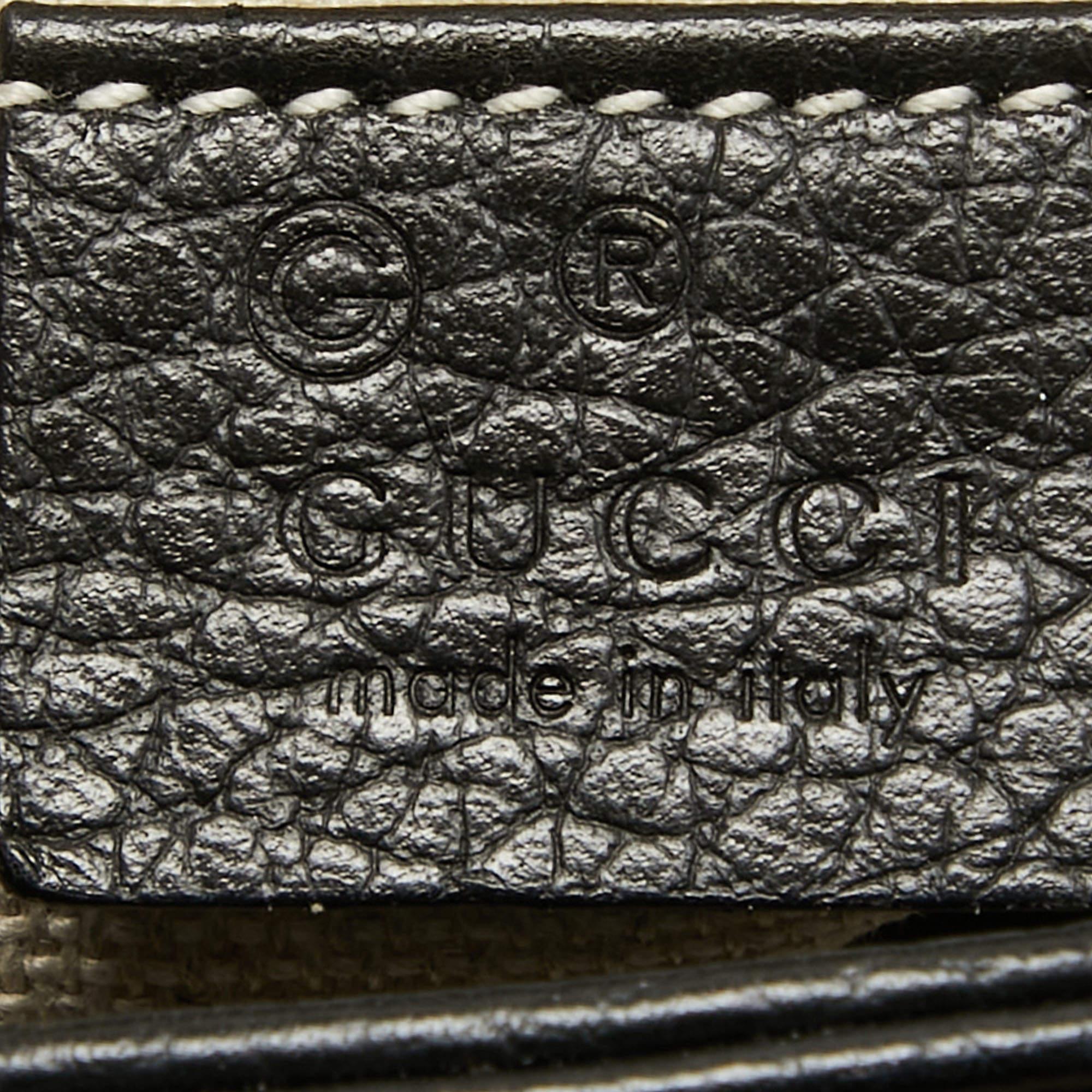 Gucci Black Leather Doller Interlocking G Top Handle Bag 9