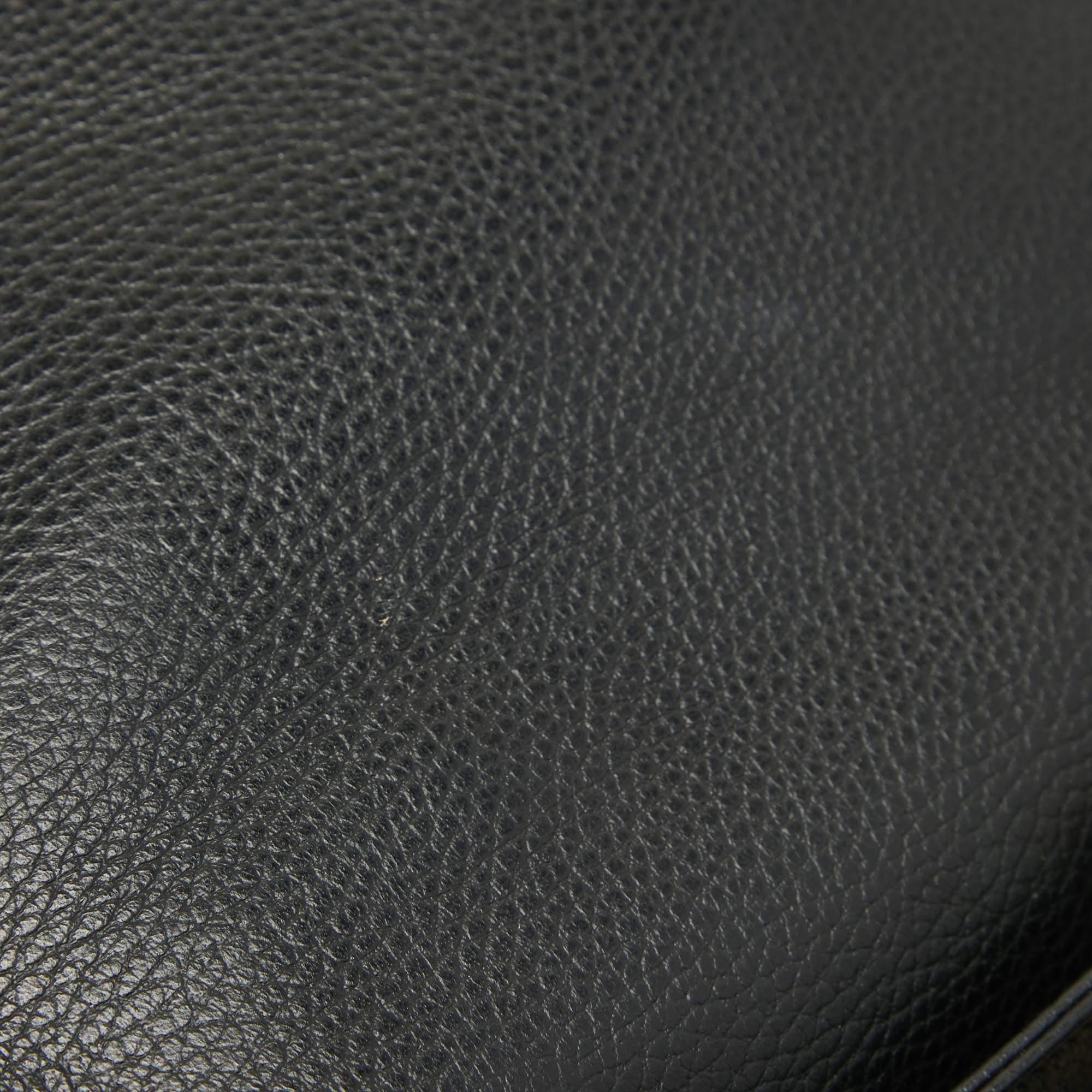 Gucci Black Leather Doller Interlocking G Top Handle Bag 5